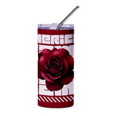 Red Rose Design on White Travel Tumbler product